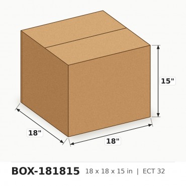 18 x 18 x 15 in. ECT 32 Corrugated Box - Per Box, Sold in Bundles of 25
