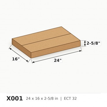 Box 24 x 16 x 2 5/8 - Per Box, Sold in Bundles of 25