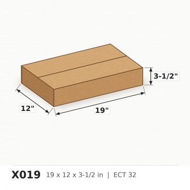 Box 19 x 12 x 3 1/2 - Per Box, Sold in Bundles of 25