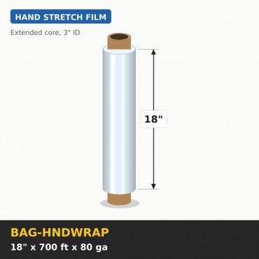 Stretch Wrap 700 feet x 18 inch 80 gauge (100 in pallet) - Roll