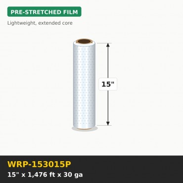 Pre Stretch Wrap 1476 feet x 15 inch 30 gauge (280 in pallet) - Roll
