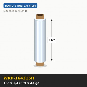 Stretch Wrap 1476 feet x 16 inch 43 gauge (100 in pallet)