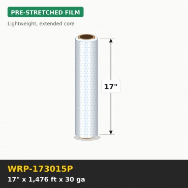 Pre Stretch Wrap 1476 feet x 17 inch 30 gauge (280 in pallet) - Roll