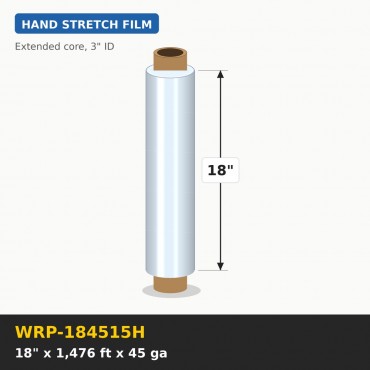 Hand Stretch Wrap 18 in. x 1,476 ft 45 Gauge - Roll