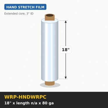 Hand Stretch Wrap 18 in. 80 Gauge - Roll