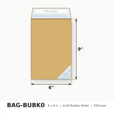 Kraft Bubble Mailer 6x9 inch - Case of 250