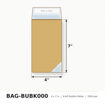 Kraft Bubble Mailer 4x7 inch - Case of 500