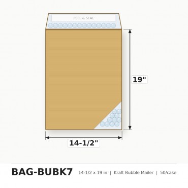 Kraft Bubble Mailer 14 1/2 x 19 inch - Case of 50