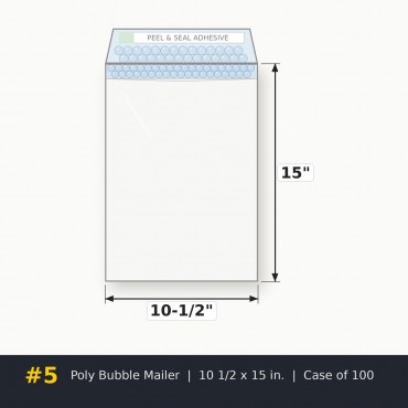 Poly Bubble Mailer #5 – 10 1/2 x 15 in. – Case of 100