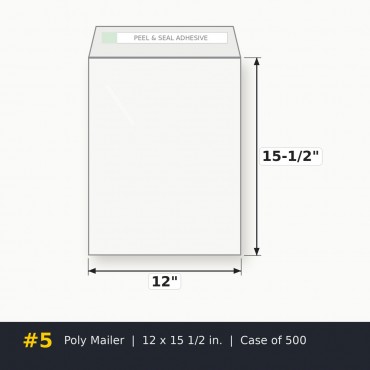 Poly Mailer #5 – 12 x 15 1/2 in. – Case of 500