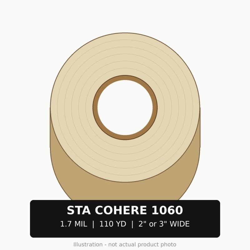 STA Cohere 1060 Packing Tape 1.7 Mil, 110 yd - Case (36 rolls of 2 in. or 24 rolls of 3 in.)