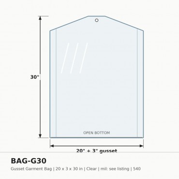 Gusset Bag 20x3x30 - Box of 540 bags