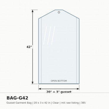 Gusset Bag 20X3X42 - Box of 385 bags