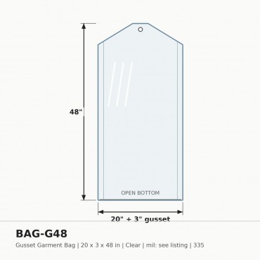 Gusset Bag 20X3X48 - Box of 335 bags
