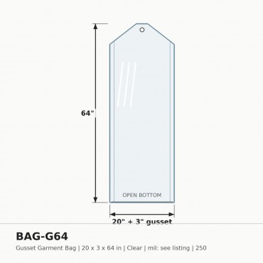 Gusset Bag 20X3X64 - Box of 250 bags