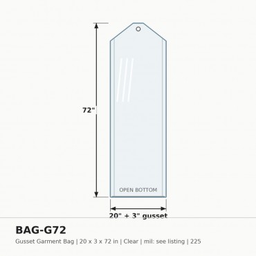 Gusset Bag 20X3X72 - Box of 225 bags