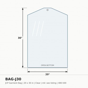 Poly Bag J.C.P. 20X30 - Box of 480-500 bags