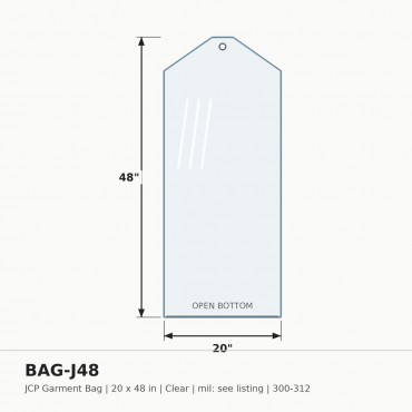 Poly Bag J.C.P. 20X48 - Box of 300-312 bags