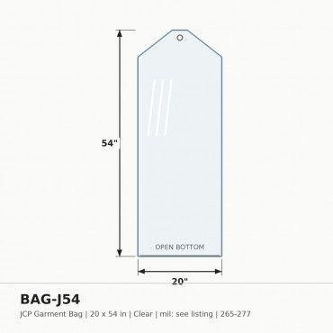 Poly Bag J.C.P. 20X54 - Box of 265-277 bags