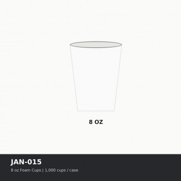 8 oz Foam Cups - Case of 1,000 cups
