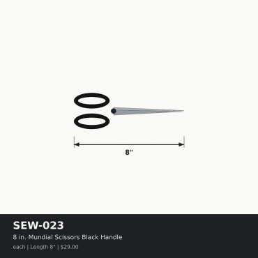8 in. Mundial Scissors Black Handle - Each