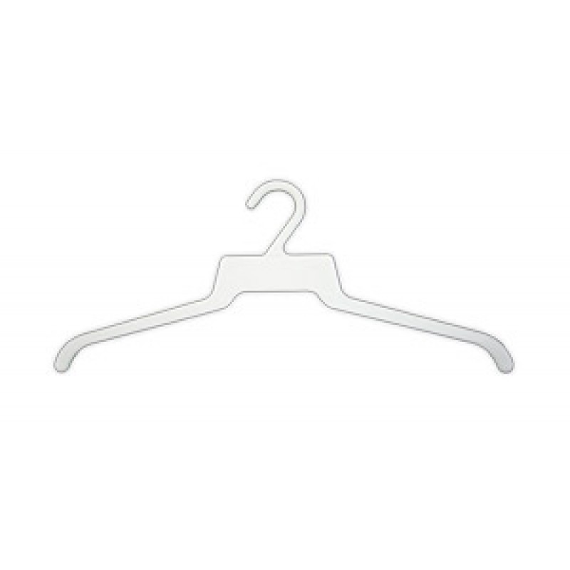 16" Top Hanger - All Plastic - White - USA HAN-BL64